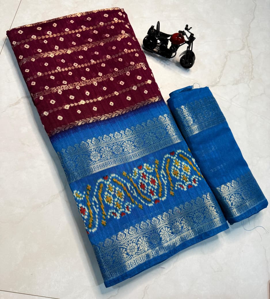 Kayatri New Classic Pen Kalamkari Cotton Silk Saree with Elegant Zari Hamsa Detailing