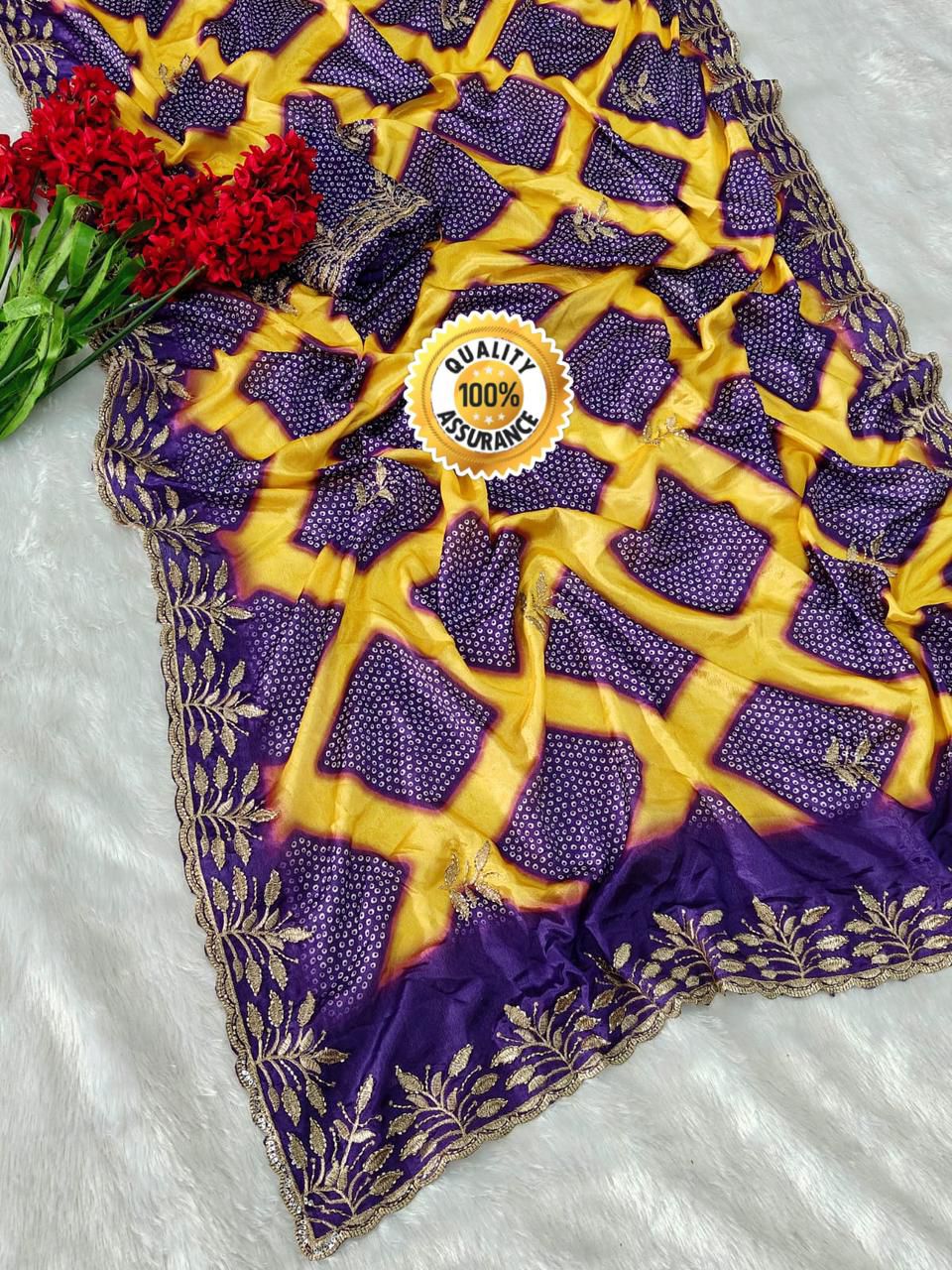 Kayatri New Exclusive Shiny Silk Saree with Zari Work Border