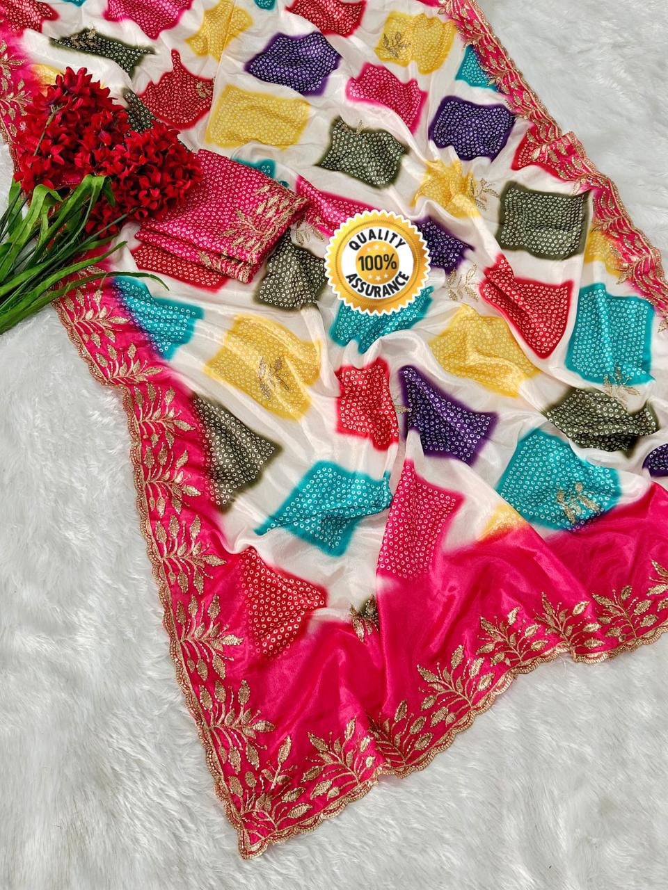 Kayatri New Exclusive Shiny Silk Saree with Zari Work Border