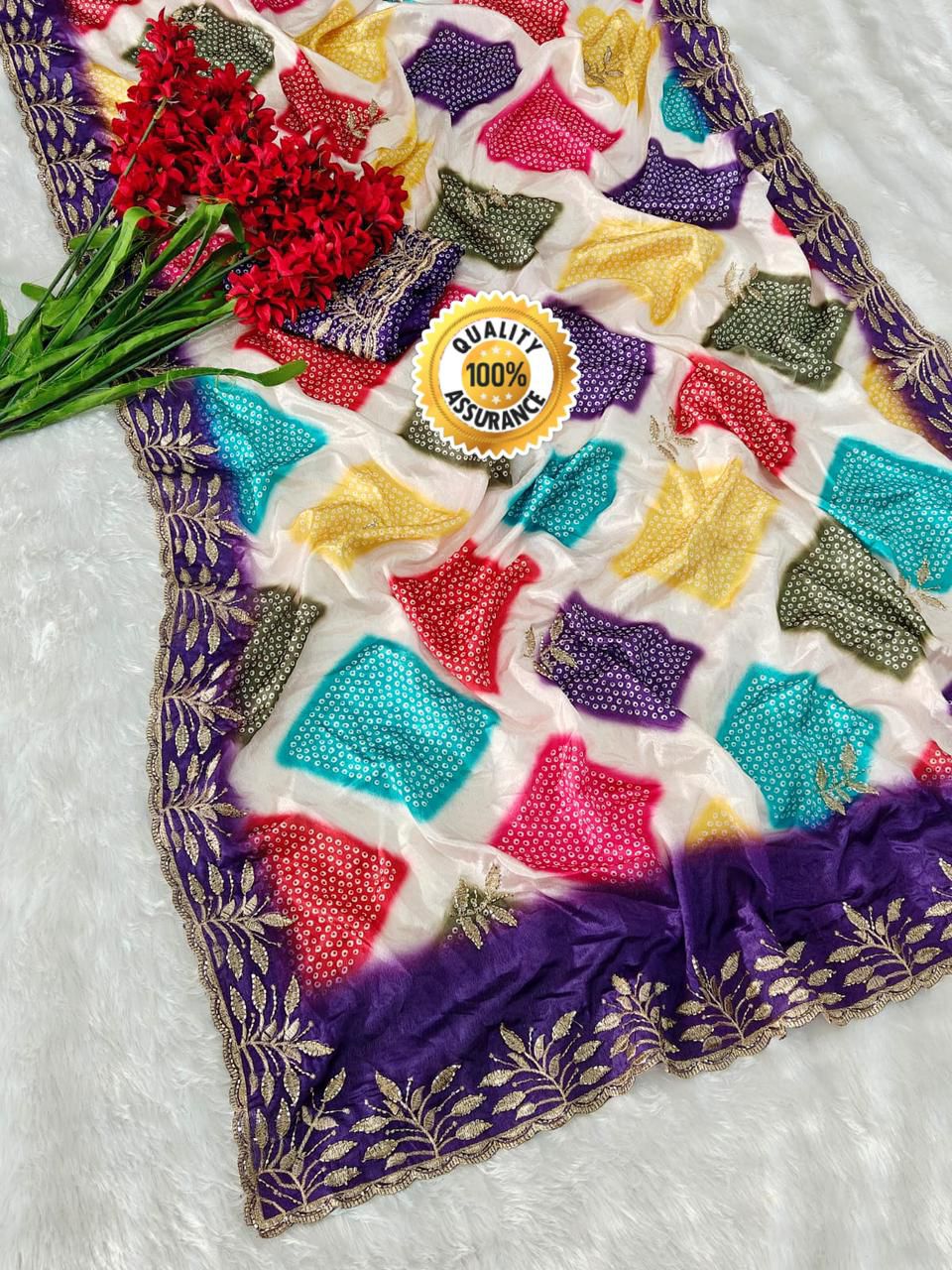 Kayatri New Exclusive Shiny Silk Saree with Zari Work Border