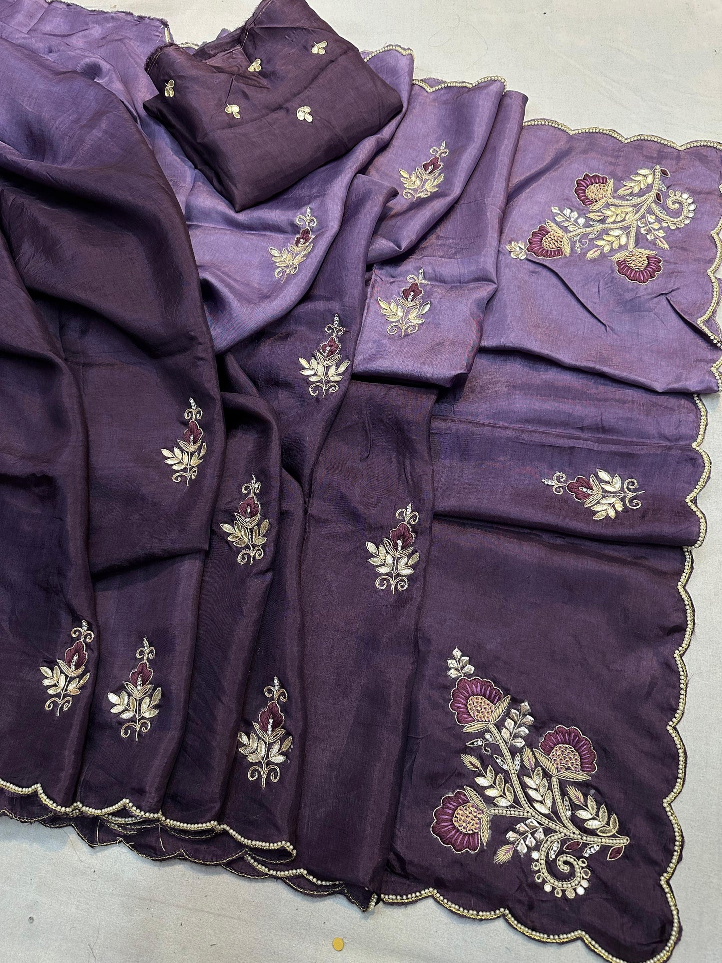 Kayatri New Premium Pure Upada Silk Saree Highlighted with Fine Hand Work