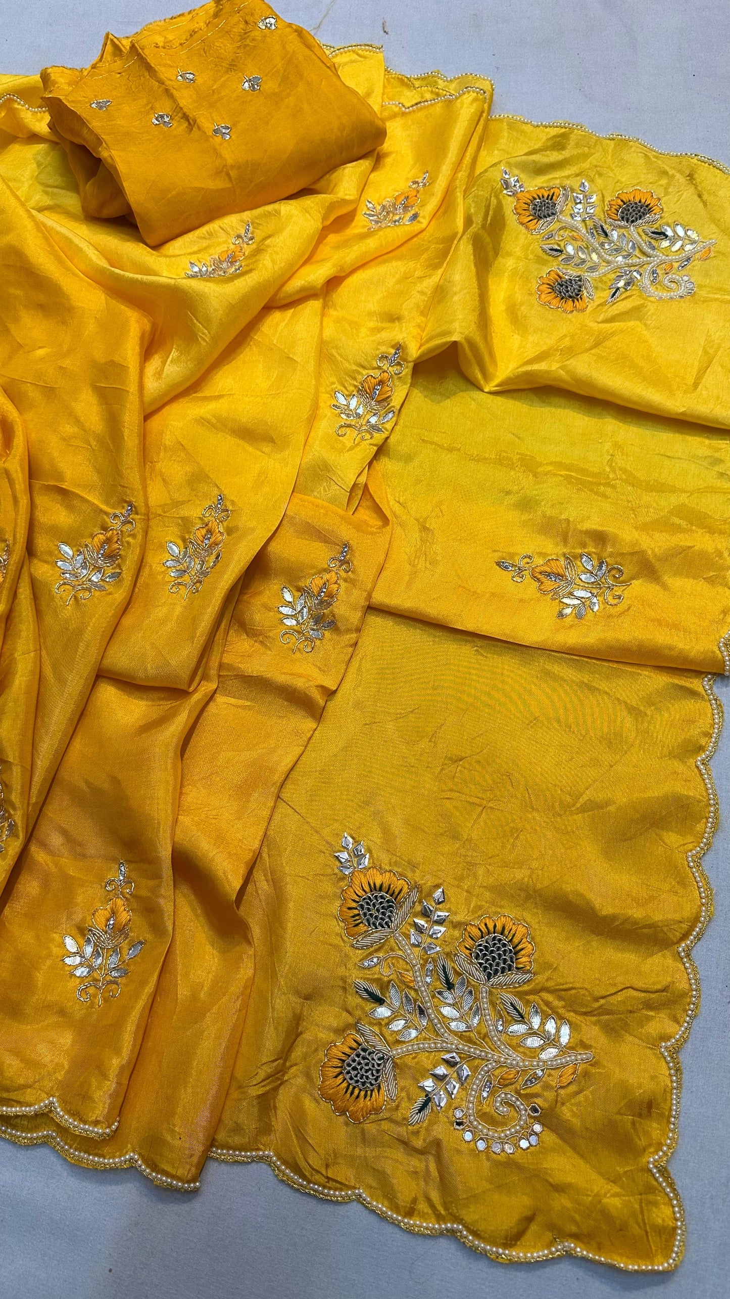 Kayatri New Premium Pure Upada Silk Saree Highlighted with Fine Hand Work