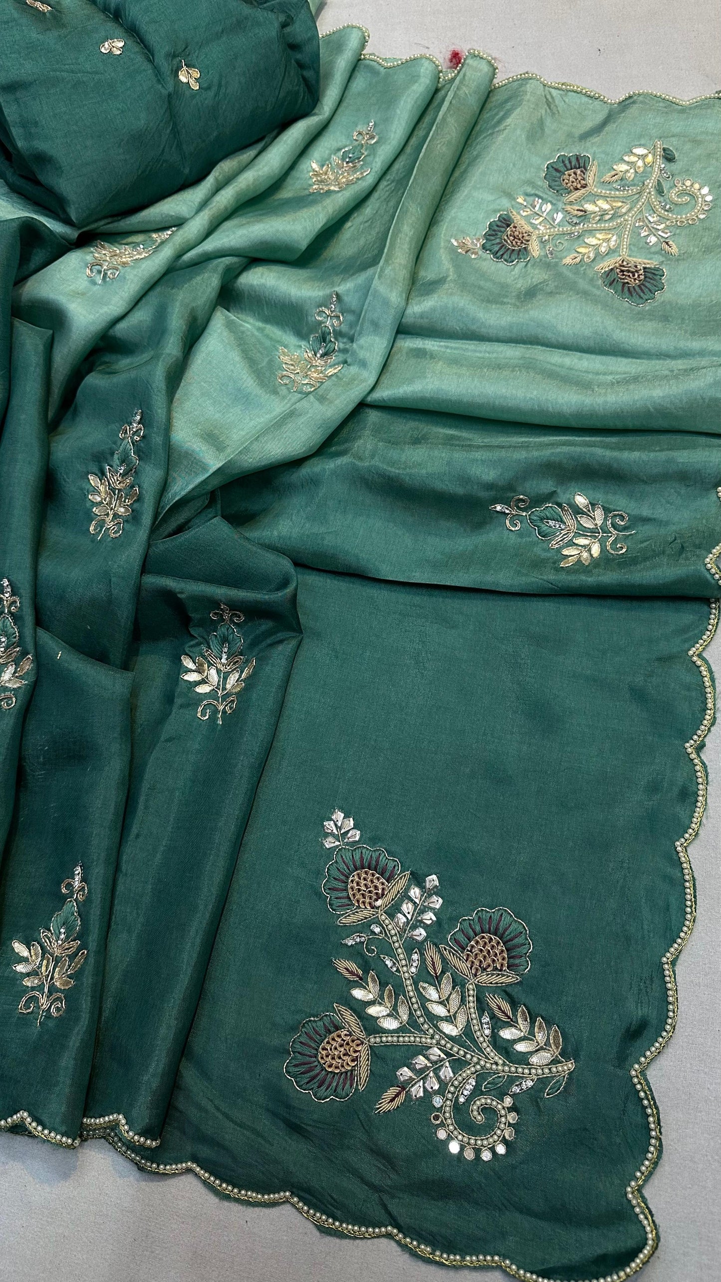 Kayatri New Premium Pure Upada Silk Saree Highlighted with Fine Hand Work