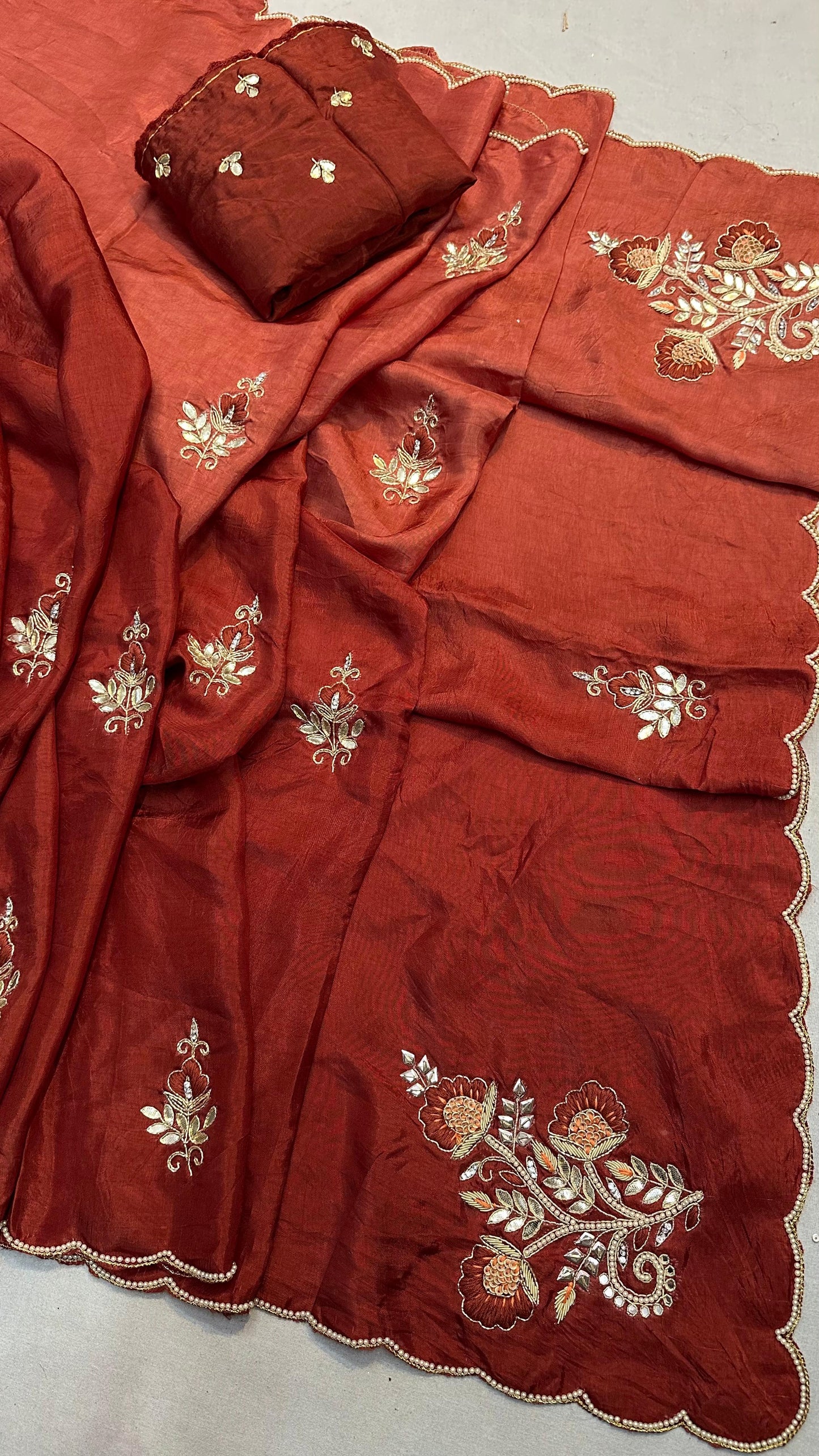 Kayatri New Premium Pure Upada Silk Saree Highlighted with Fine Hand Work