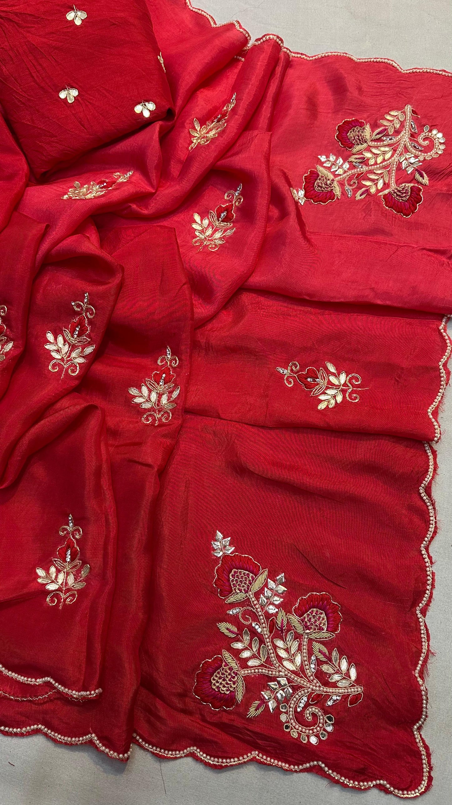 Kayatri New Premium Pure Upada Silk Saree Highlighted with Fine Hand Work
