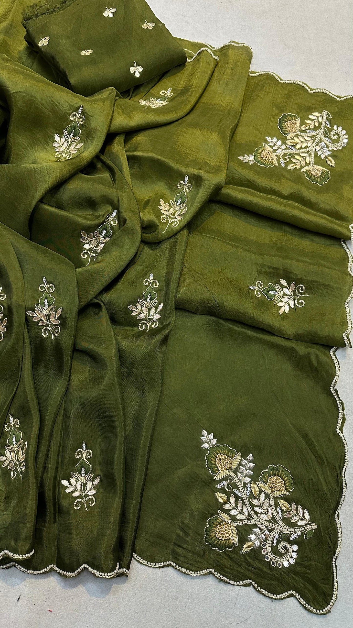 Kayatri New Premium Pure Upada Silk Saree Highlighted with Fine Hand Work