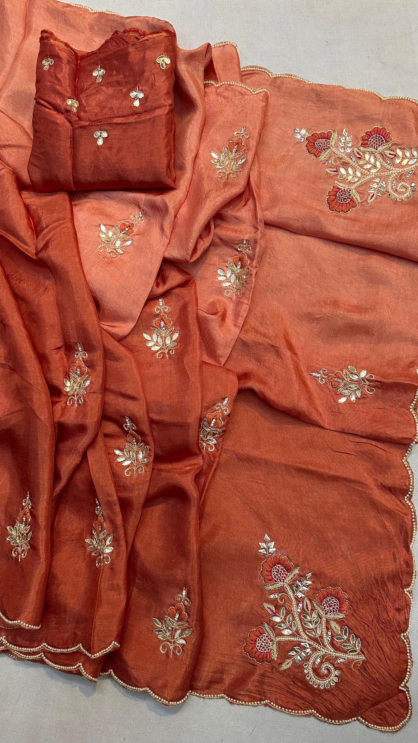 Kayatri New Premium Pure Upada Silk Saree Highlighted with Fine Hand Work