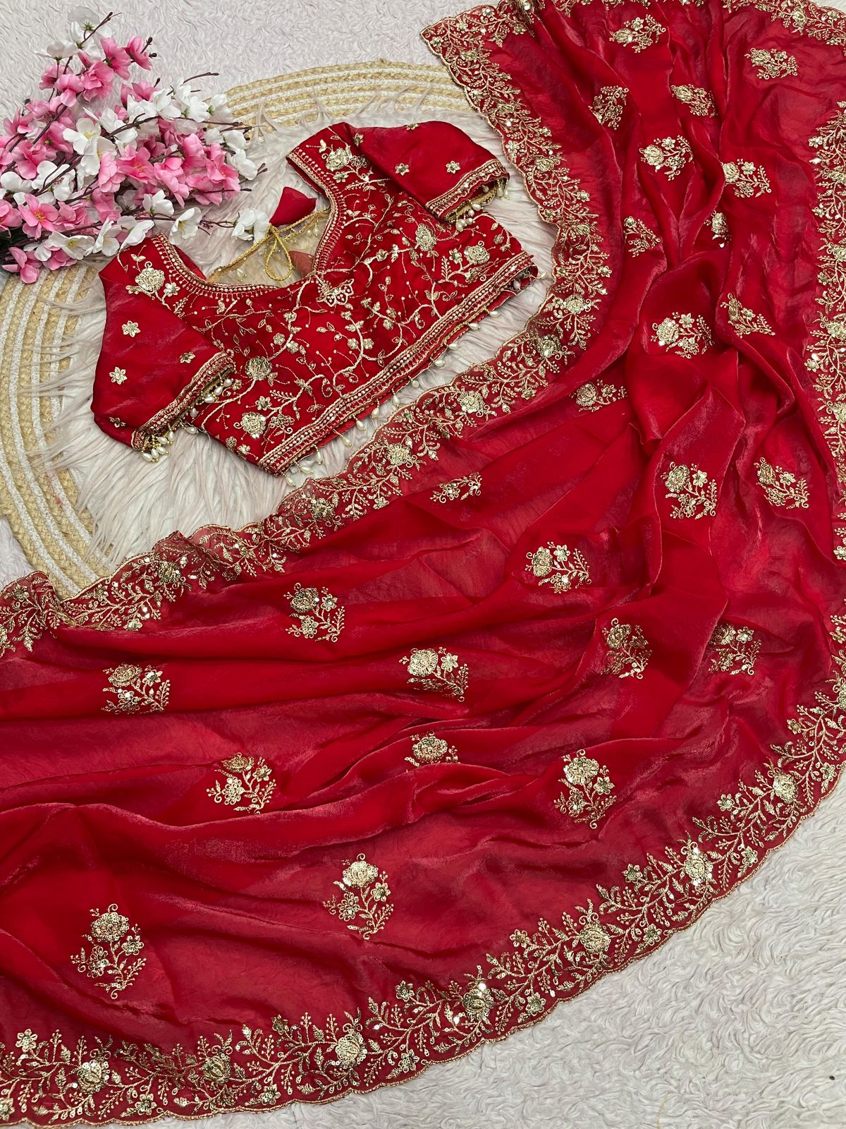 Kayatri New Stylish Fendy Satin Saree with Sequence C-Pallu Body Butti Design