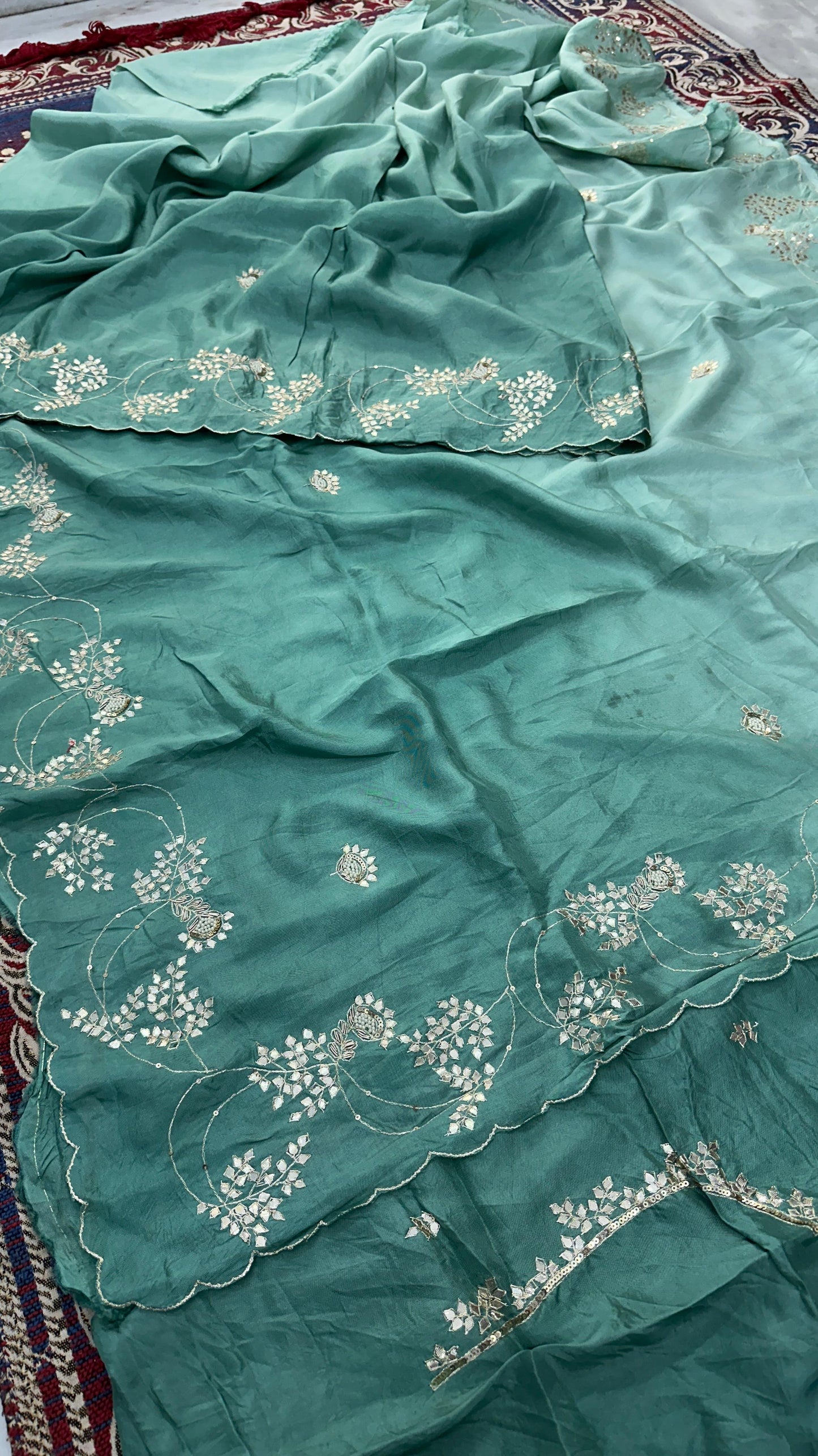 Kayatri New Classic Upada Silk Saree with Handcrafted Gotta Patti Detailing