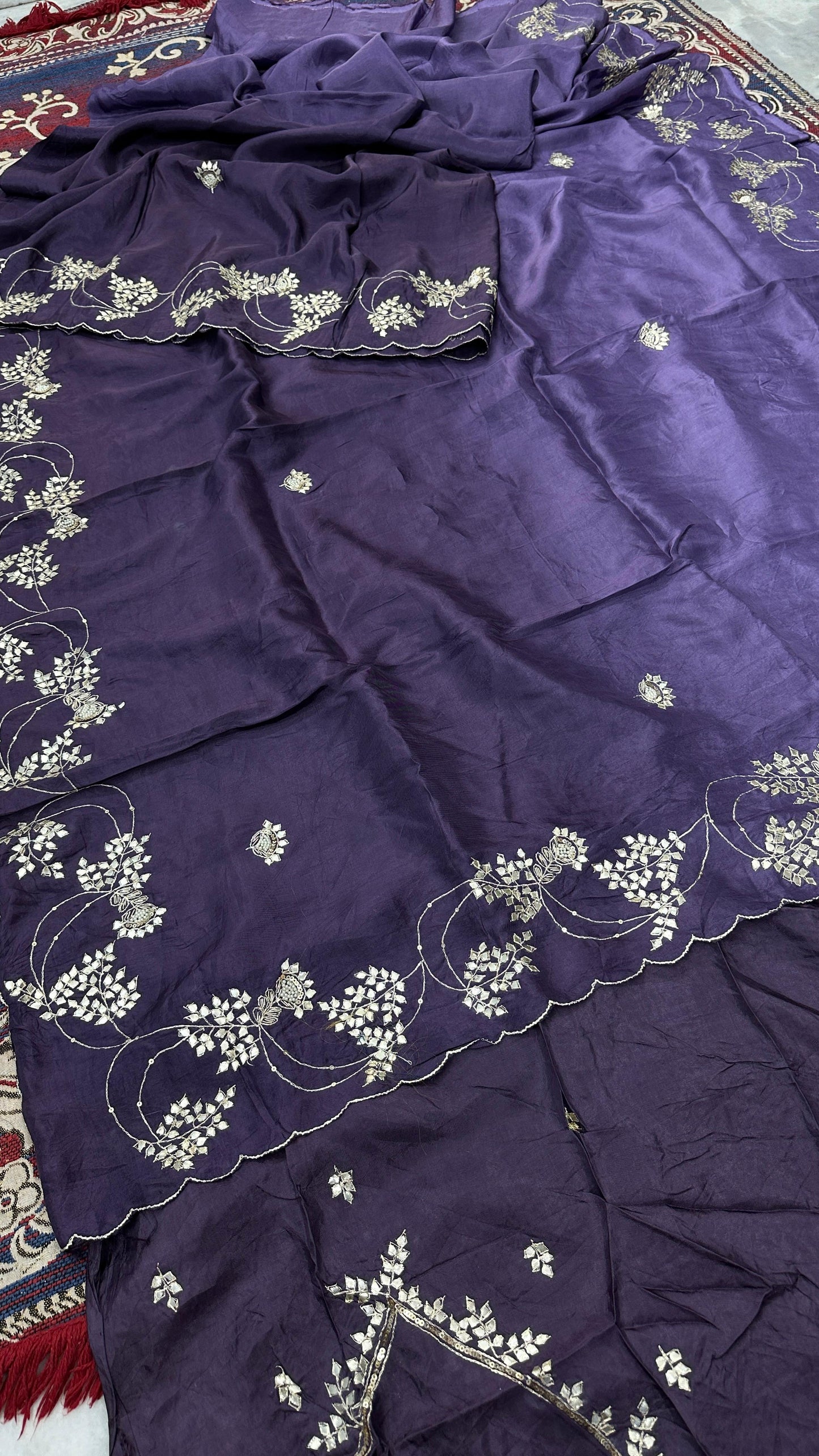 Kayatri New Classic Upada Silk Saree with Handcrafted Gotta Patti Detailing