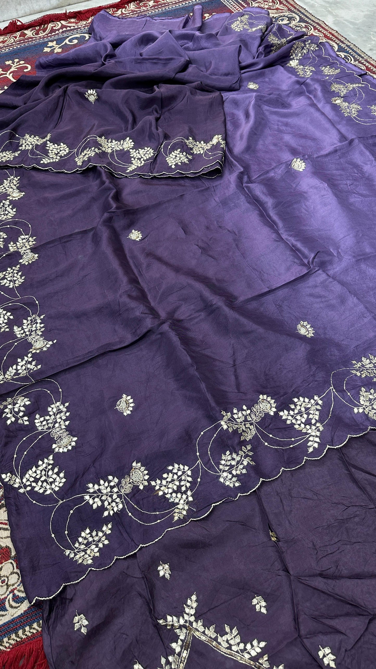 Kayatri New Classic Upada Silk Saree with Handcrafted Gotta Patti Detailing