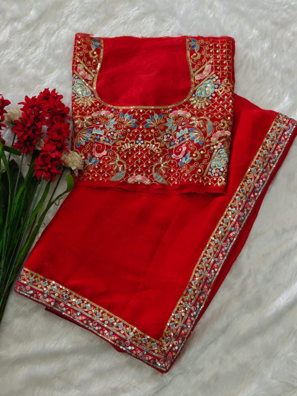 Kayatri New Stylish Sequence Embroidered Saree in Rangoli Silk with Fancy Border