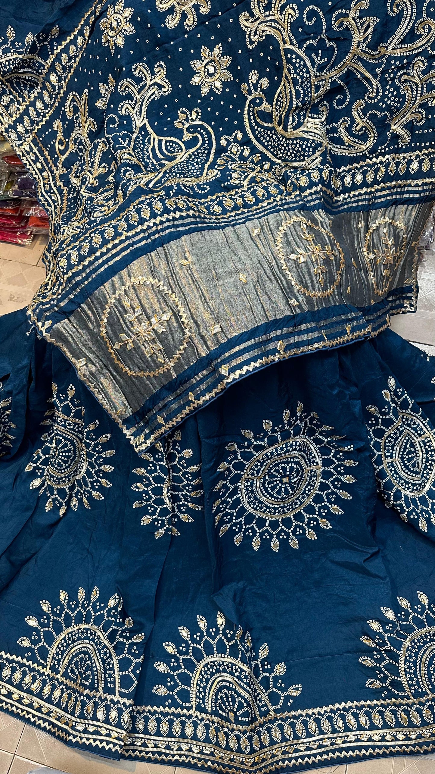 Kayatri New Classic Pure Munga Silk Saree with Handcrafted Kachi Gota Patti