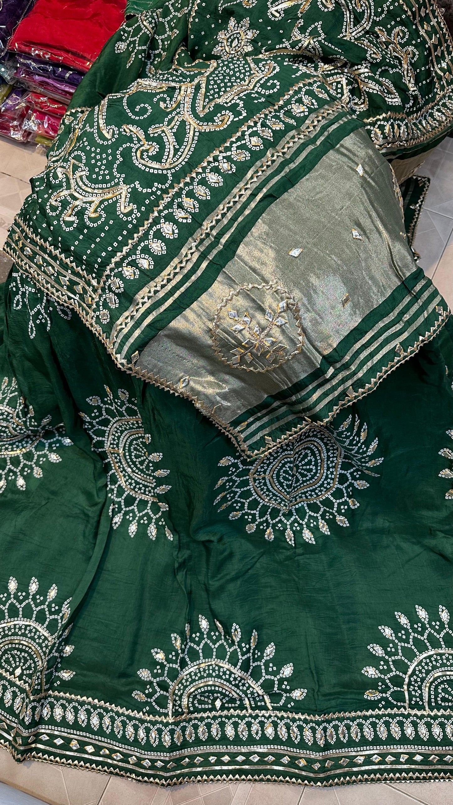 Kayatri New Classic Pure Munga Silk Saree with Handcrafted Kachi Gota Patti