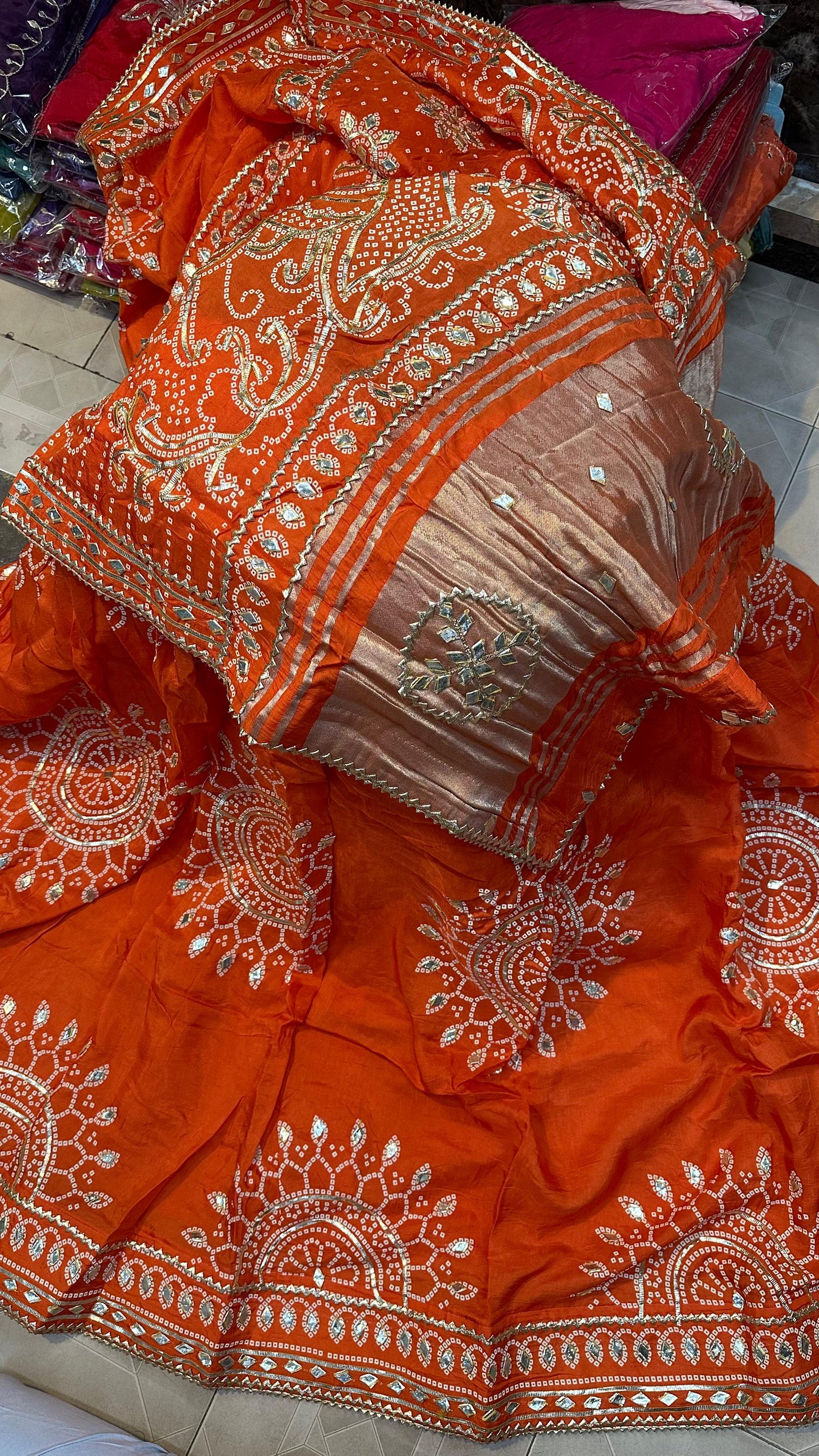 Kayatri New Classic Pure Munga Silk Saree with Handcrafted Kachi Gota Patti