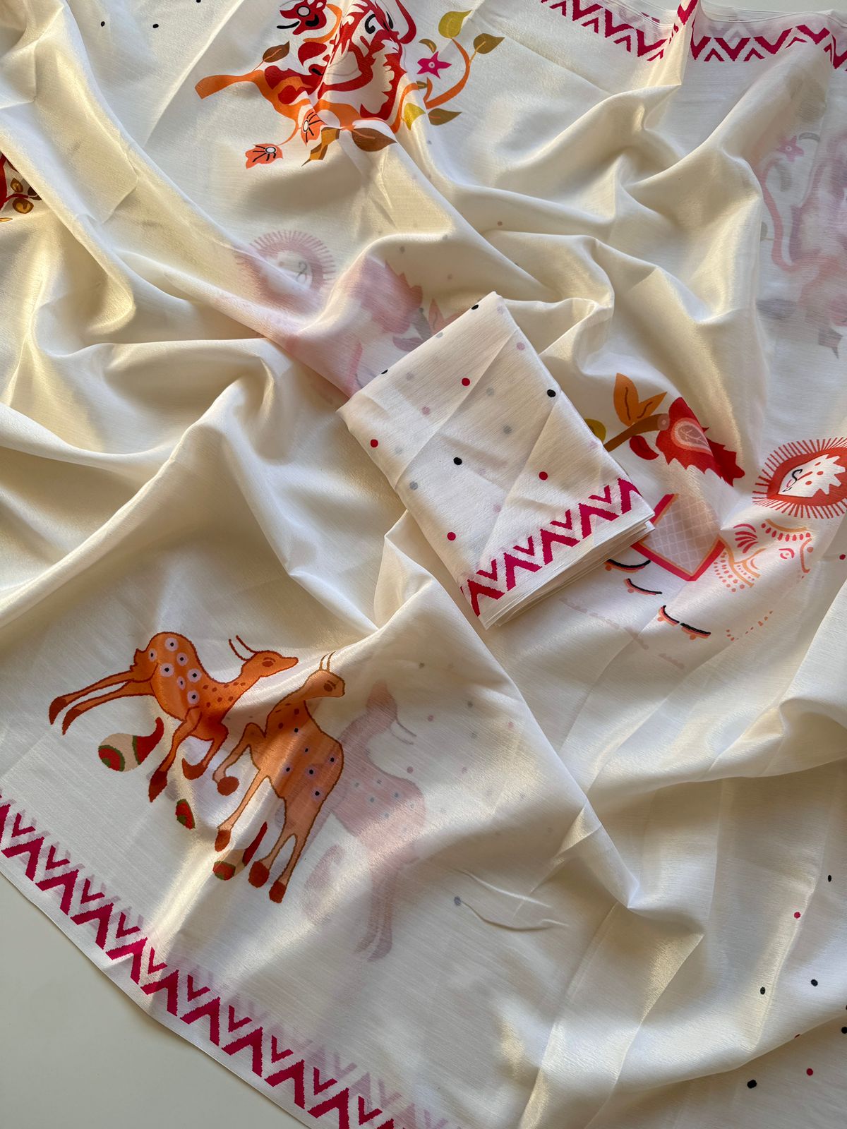 Kayatri New Trendy Digital Verli Print Chinon Saree for Everyday Elegance