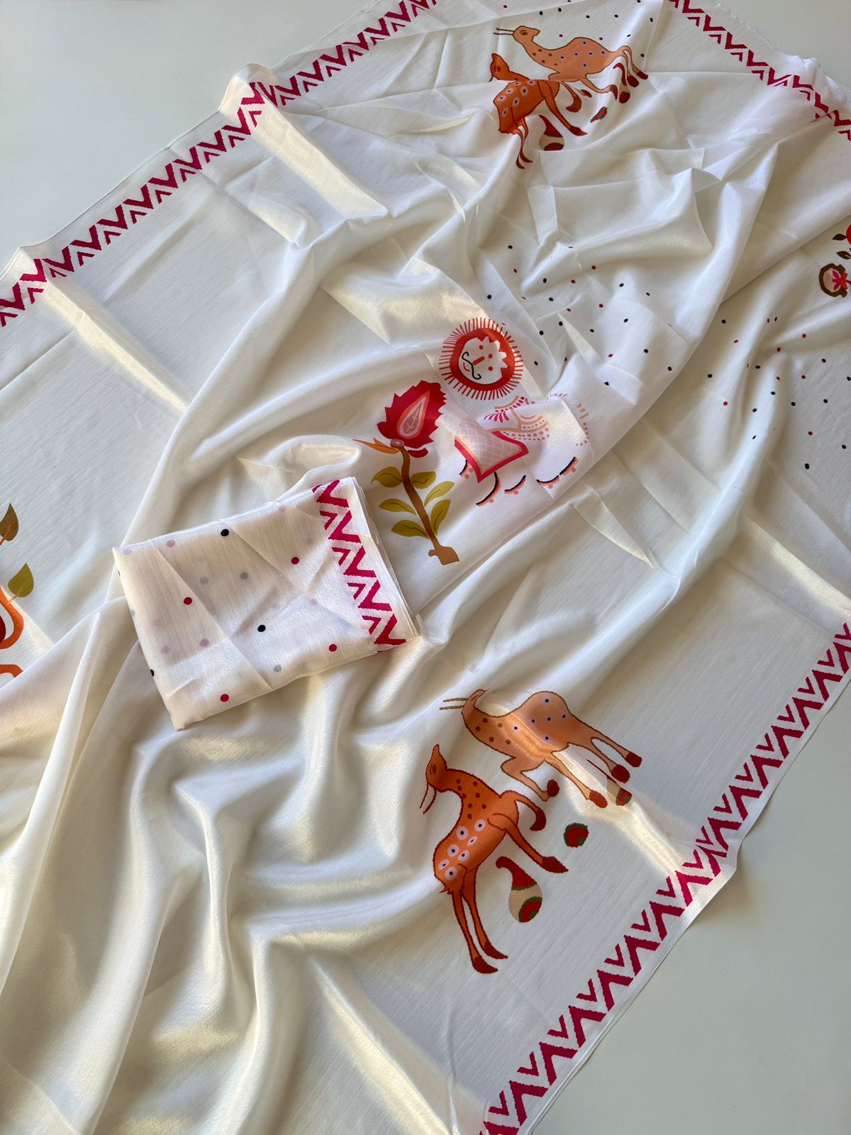 Kayatri New Trendy Digital Verli Print Chinon Saree for Everyday Elegance