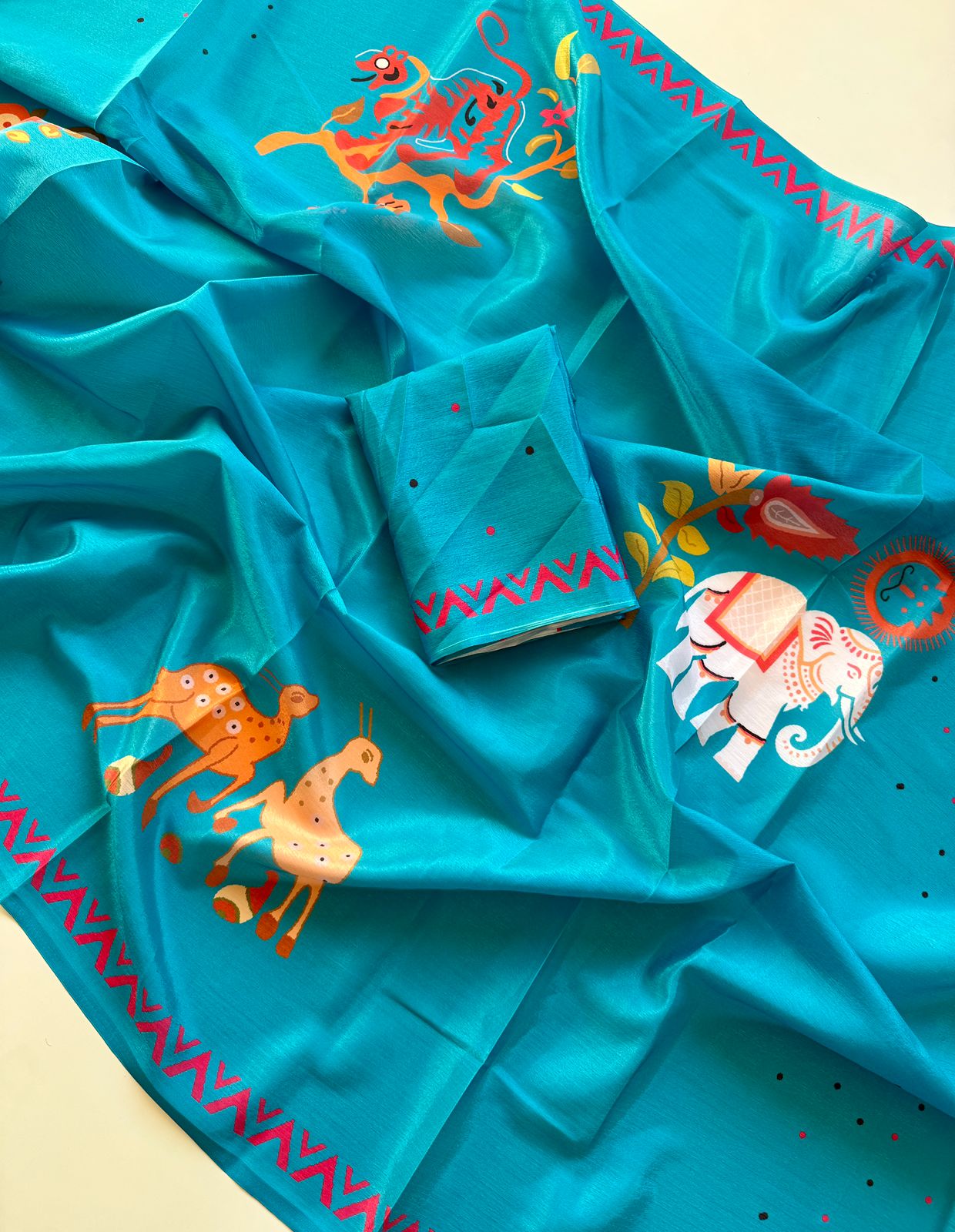 Kayatri New Trendy Digital Verli Print Chinon Saree for Everyday Elegance