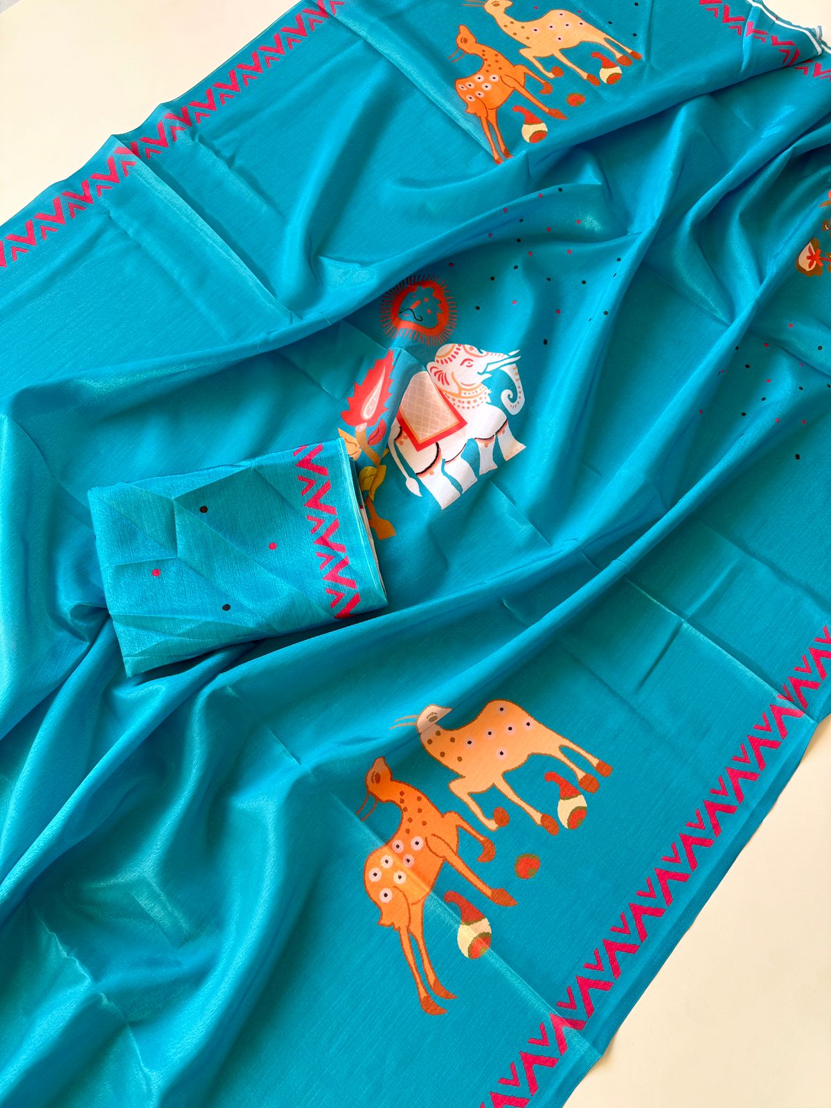 Kayatri New Trendy Digital Verli Print Chinon Saree for Everyday Elegance