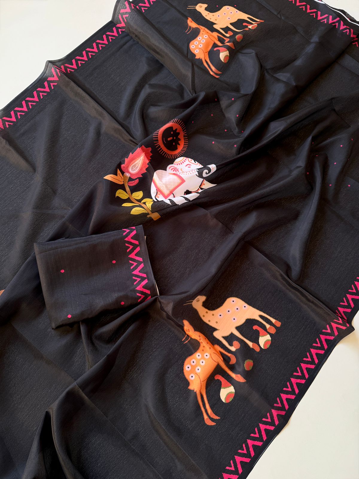 Kayatri New Trendy Digital Verli Print Chinon Saree for Everyday Elegance