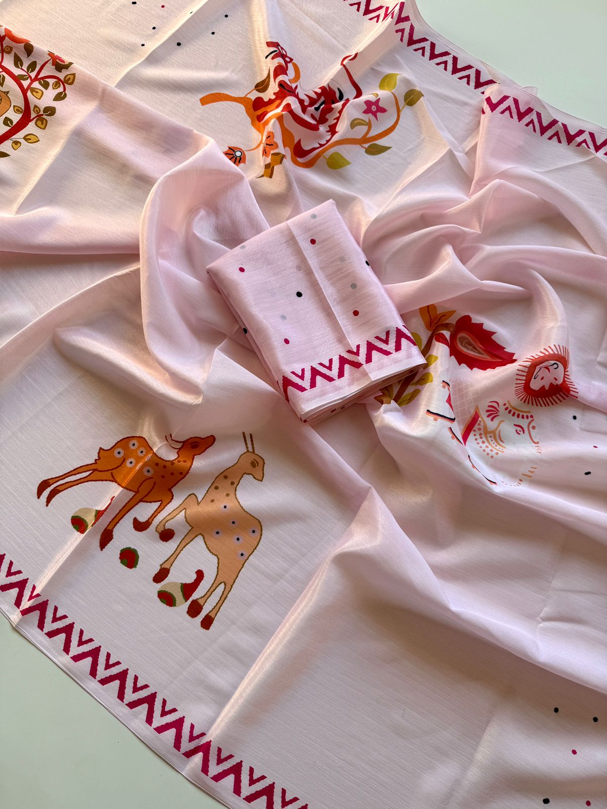 Kayatri New Trendy Digital Verli Print Chinon Saree for Everyday Elegance