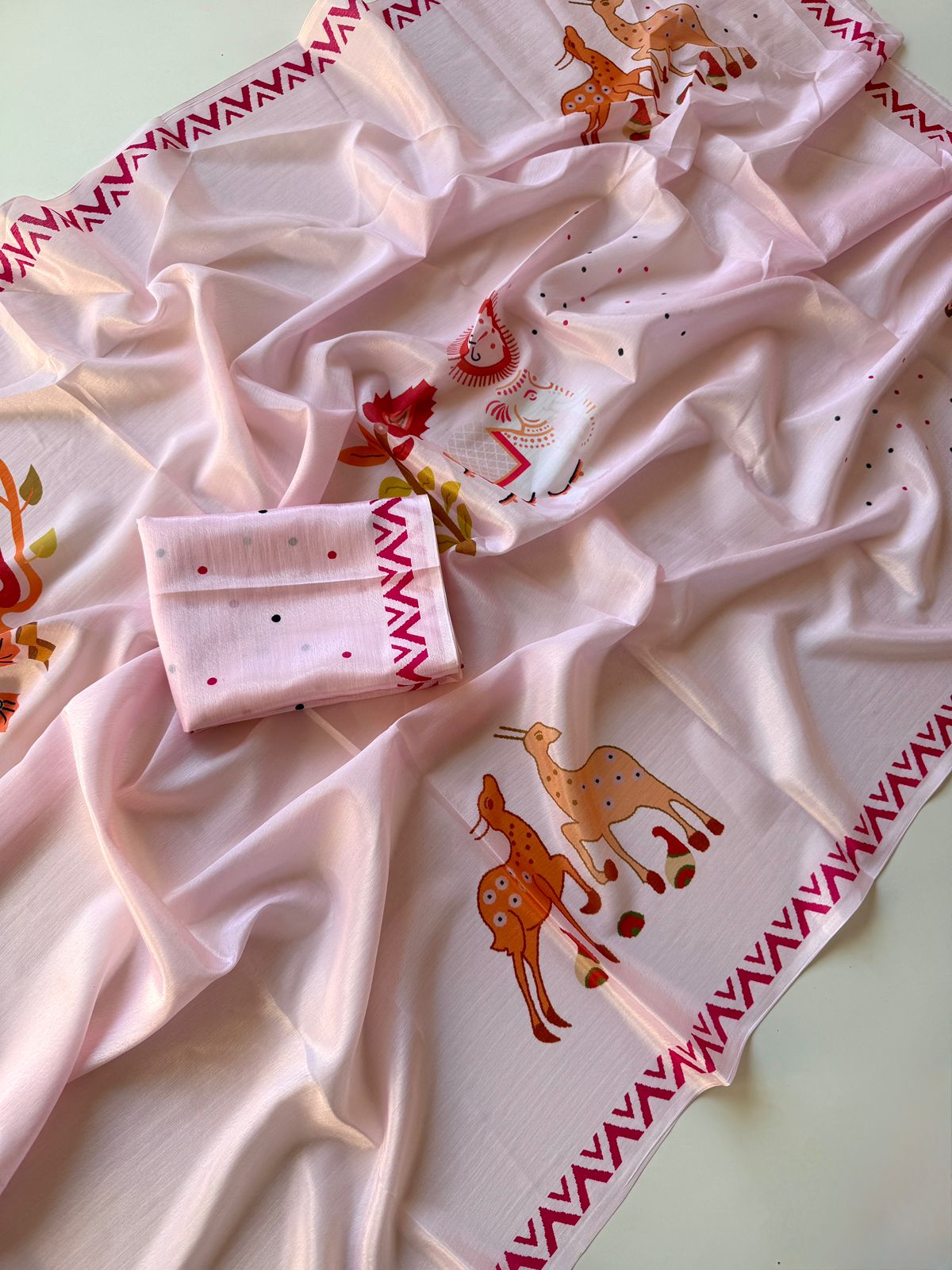 Kayatri New Trendy Digital Verli Print Chinon Saree for Everyday Elegance