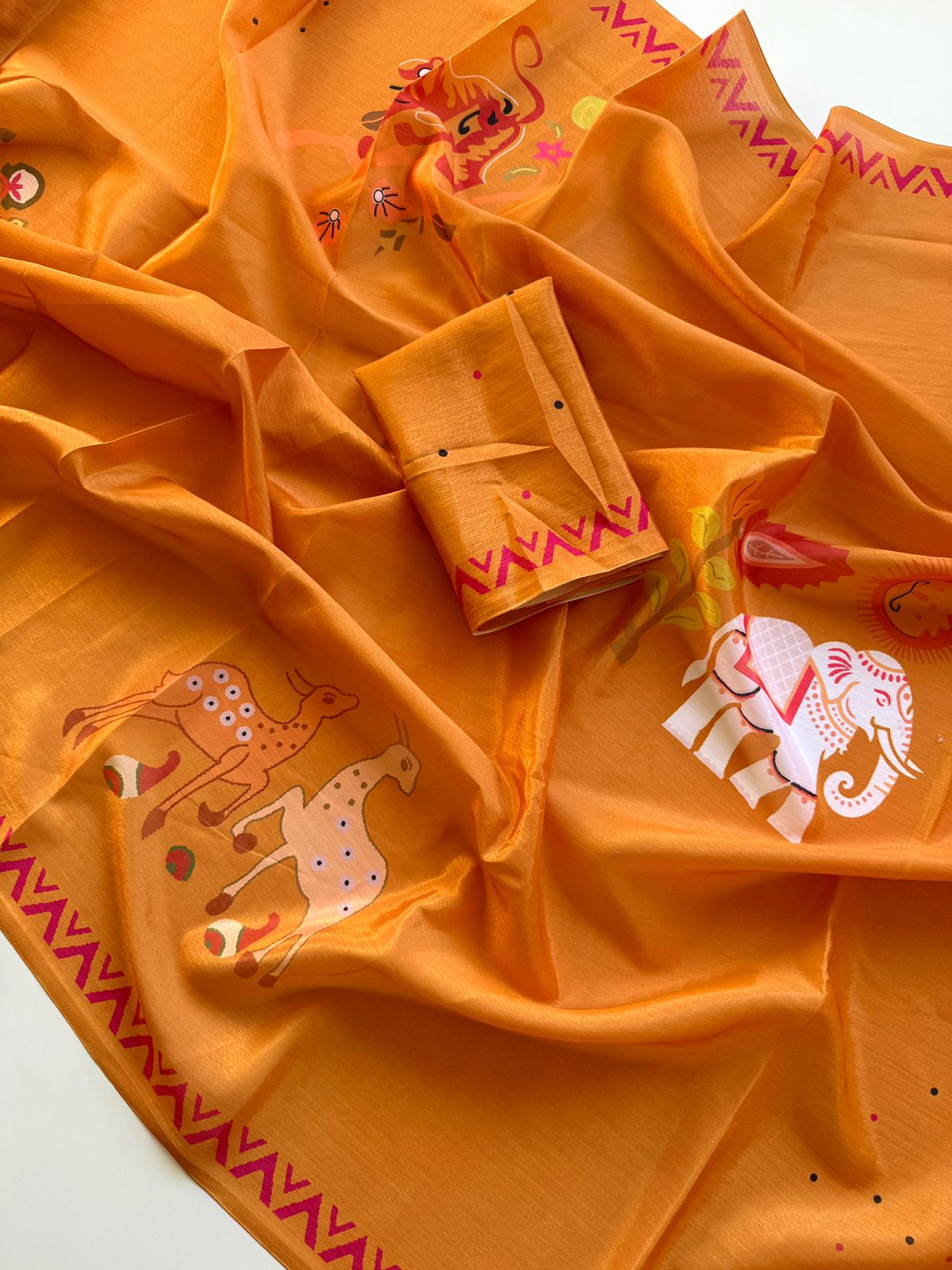 Kayatri New Trendy Digital Verli Print Chinon Saree for Everyday Elegance