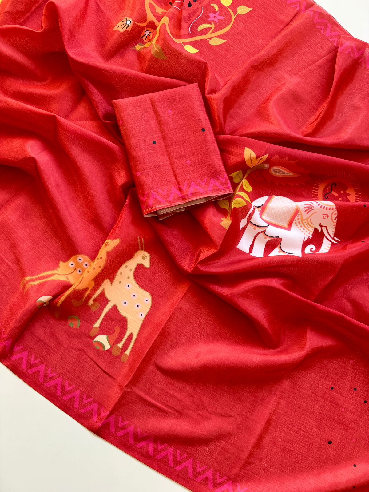 Kayatri New Trendy Digital Verli Print Chinon Saree for Everyday Elegance