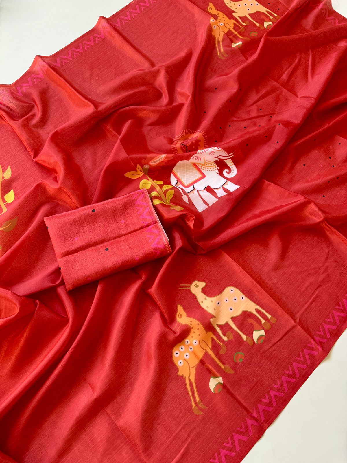 Kayatri New Trendy Digital Verli Print Chinon Saree for Everyday Elegance