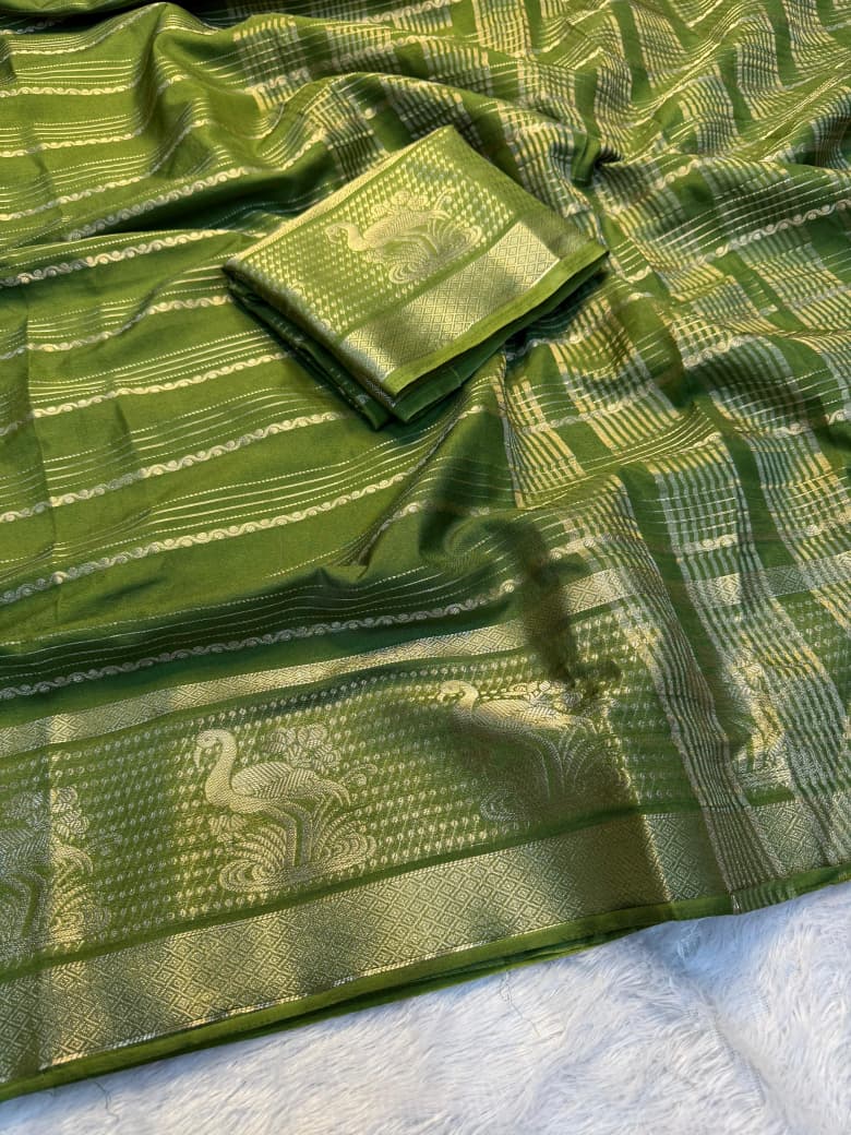 Kayatri New Premium Viscose Dola Silk Weaving Saree with Matching Dola Silk Blouse
