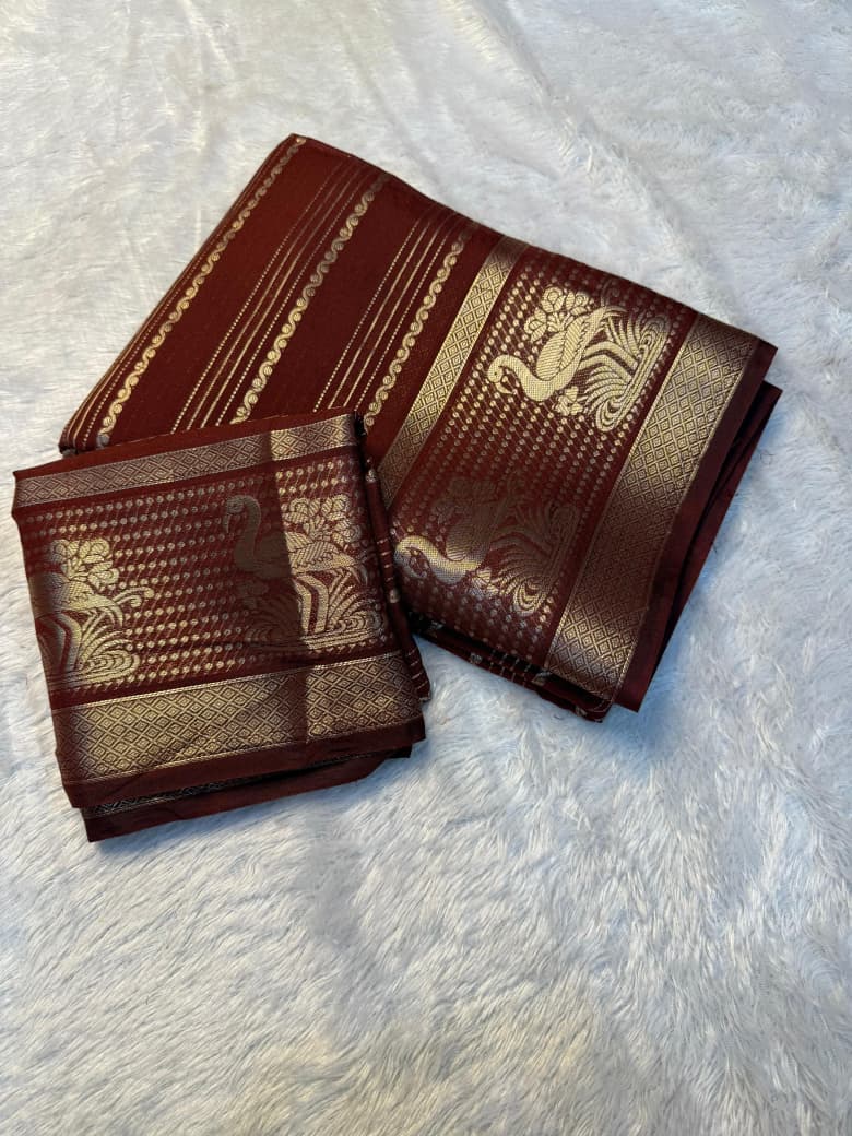 Kayatri New Premium Viscose Dola Silk Weaving Saree with Matching Dola Silk Blouse