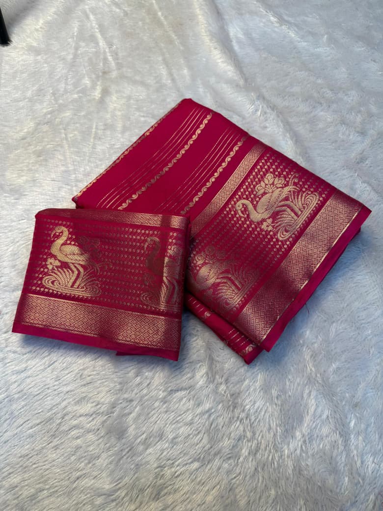 Kayatri New Premium Viscose Dola Silk Weaving Saree with Matching Dola Silk Blouse