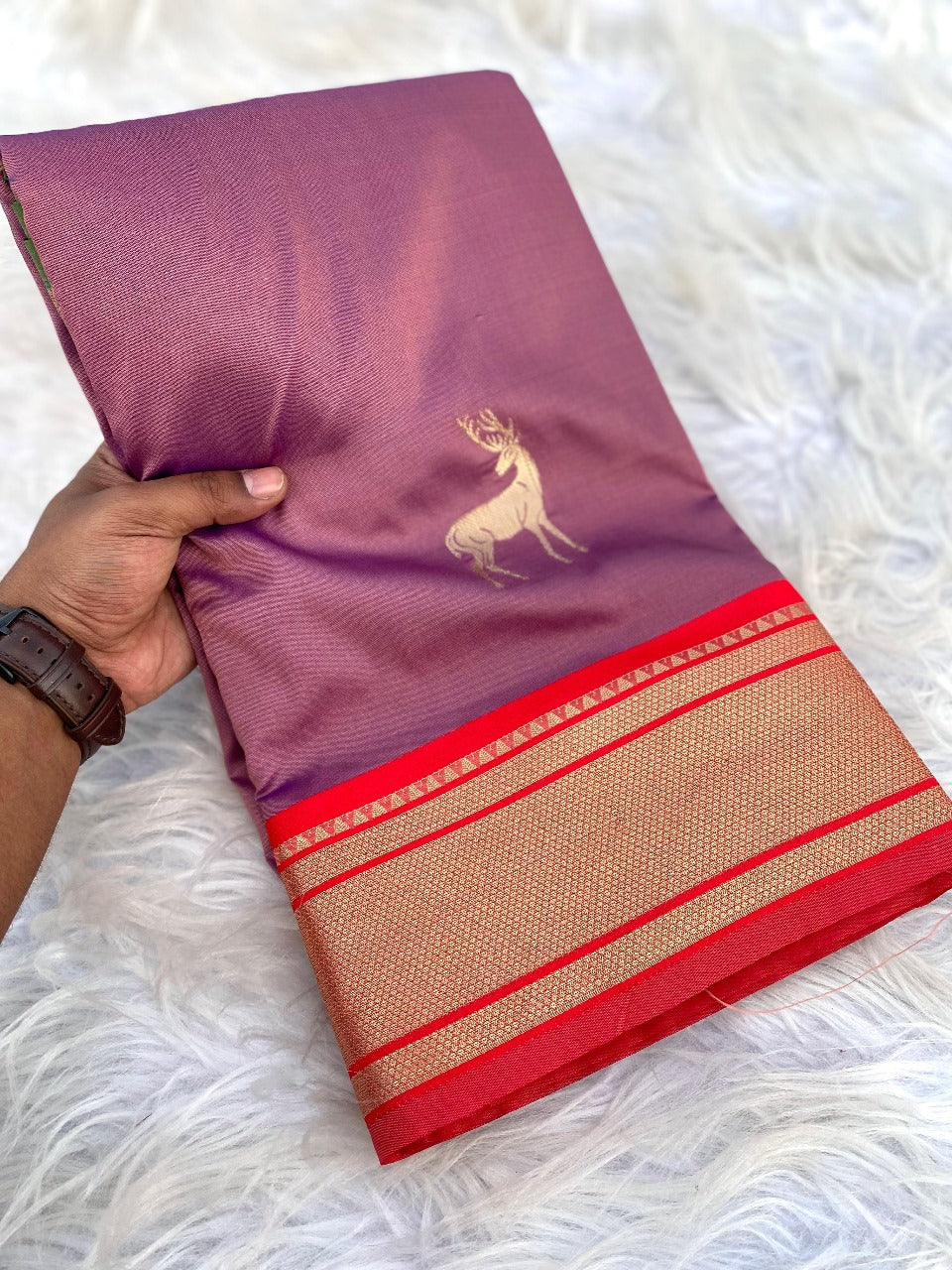 Kayatri New Premium Soft Silk Saree with All Over Deer Motifs Rich Pallu