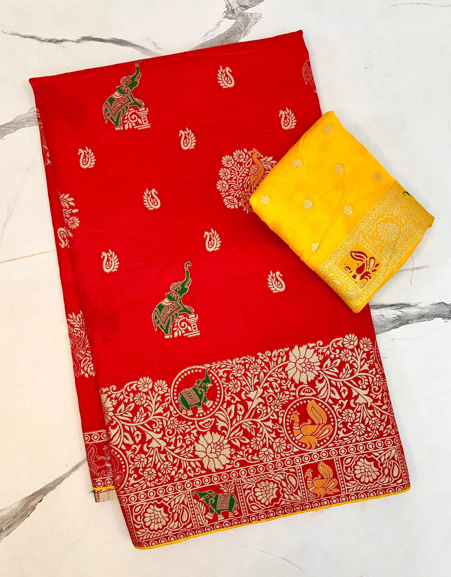 Kayatri New Pure Banarasi Dola Silk Saree with Jari Jacquard Weaving Rich Pallu