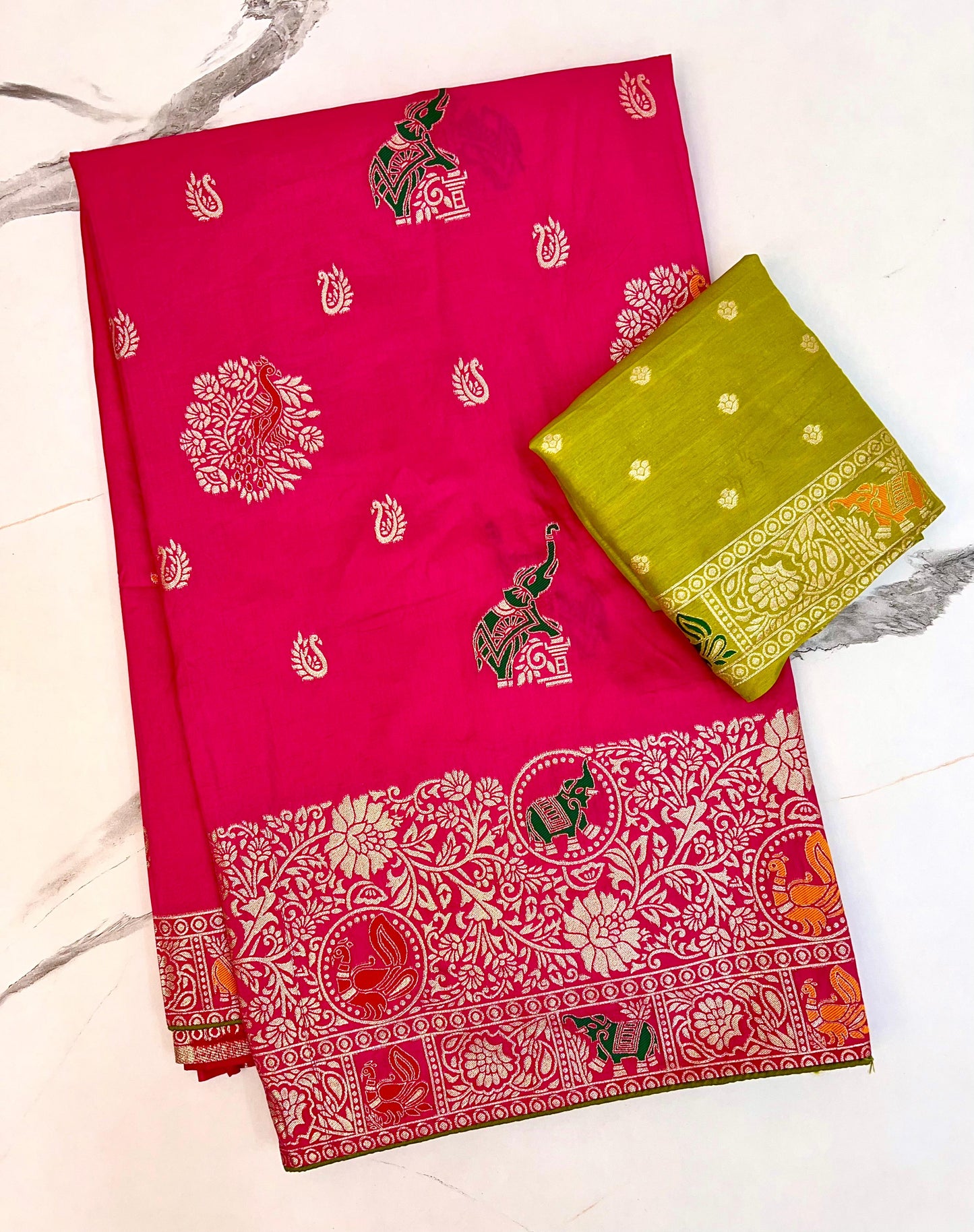 Kayatri New Pure Banarasi Dola Silk Saree with Jari Jacquard Weaving Rich Pallu