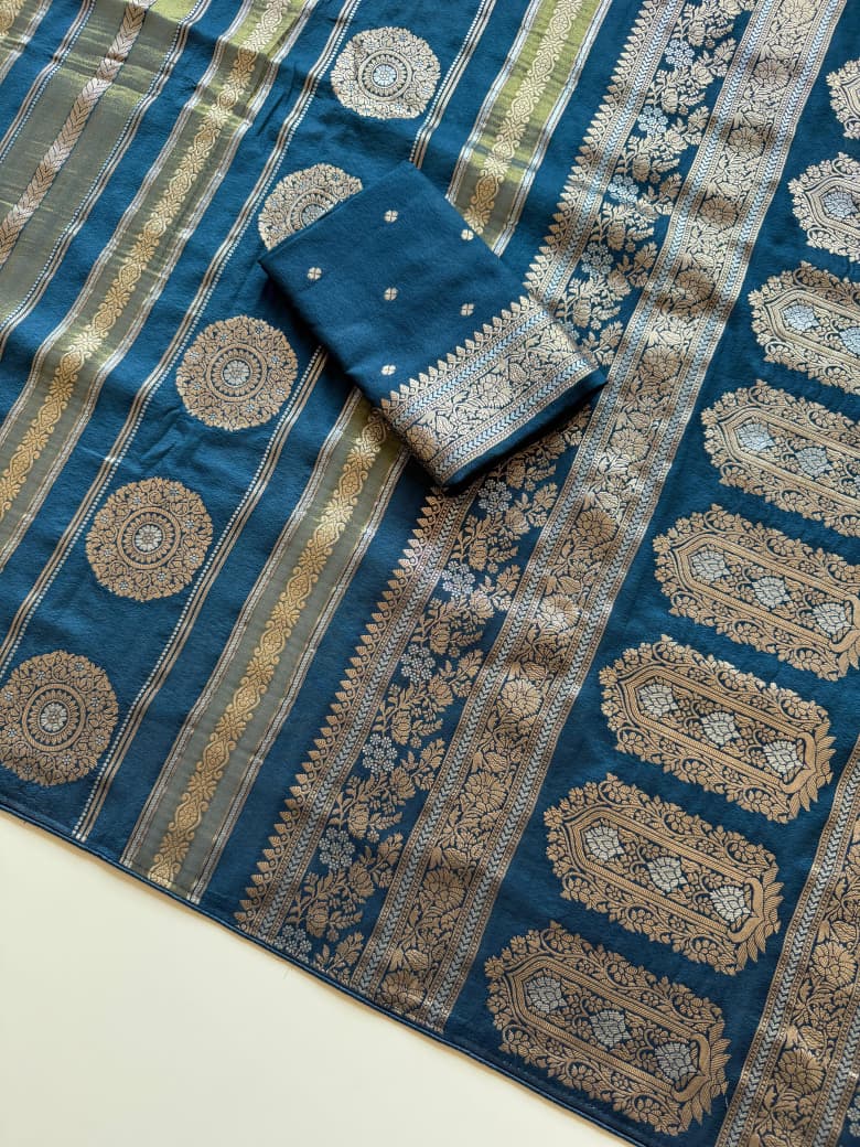 Kayatri New Classic Chinya Tissue Nylon Viscose Saree with Elegant Rich Pallu