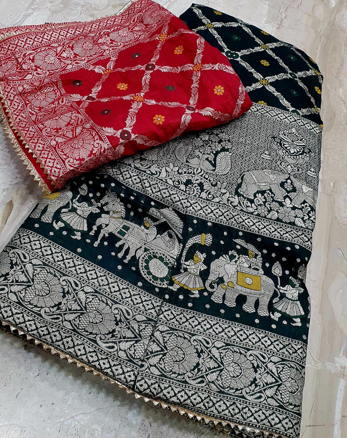 Kayatri New Royal Banarasi Dola Silk Lehenga with Heavy Zari Work