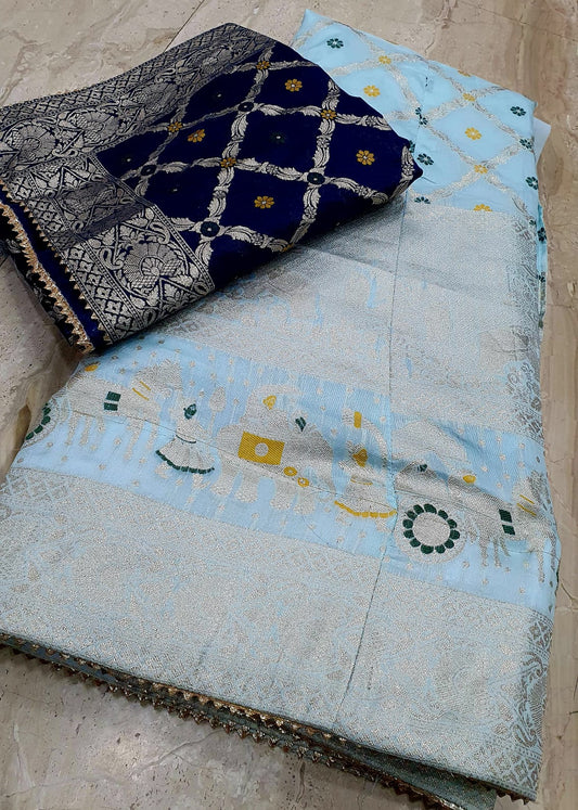 Kayatri New Royal Banarasi Dola Silk Lehenga with Heavy Zari Work