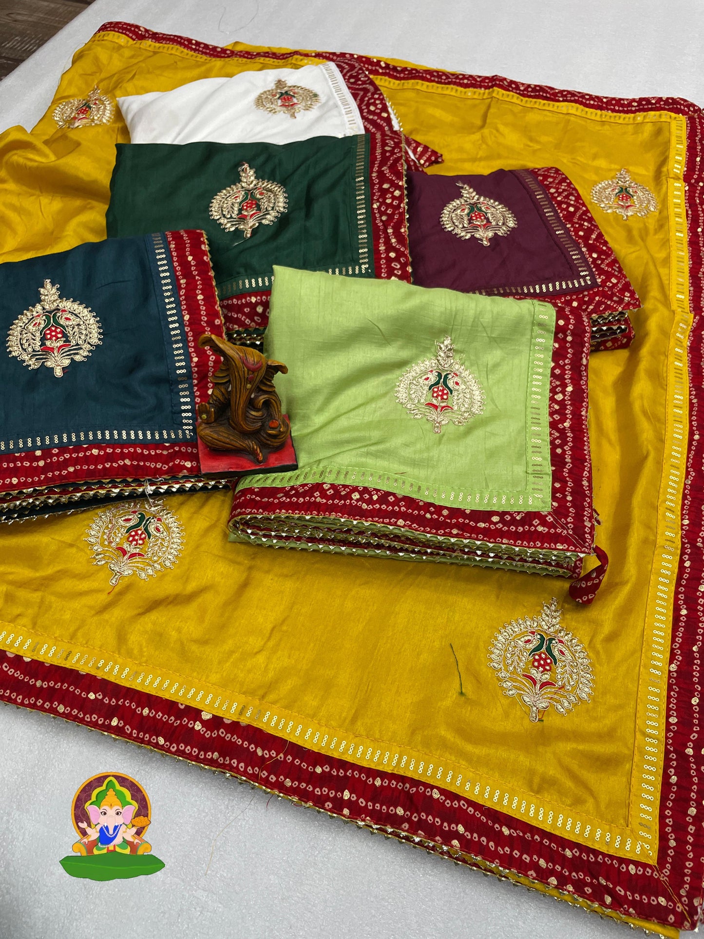 Kayatri New Trendy Vichitra Silk Saree with Dori Buta, Bandhani Print Sequin Work