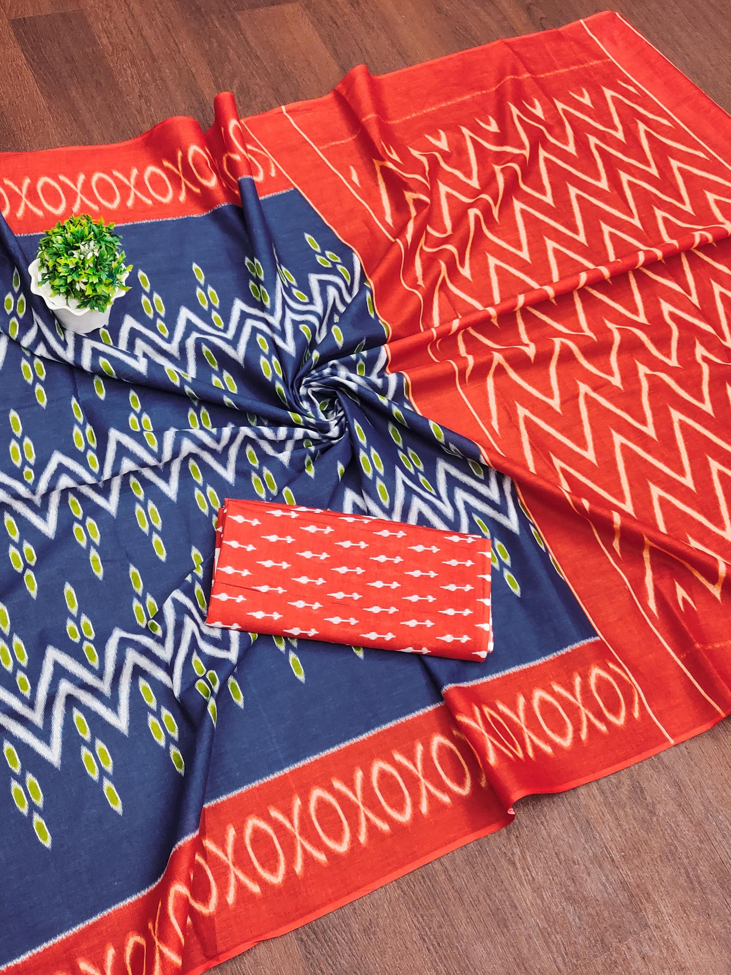 Kayatri New Everyday Wear Mulmul Cotton Saree with Ikat Craft