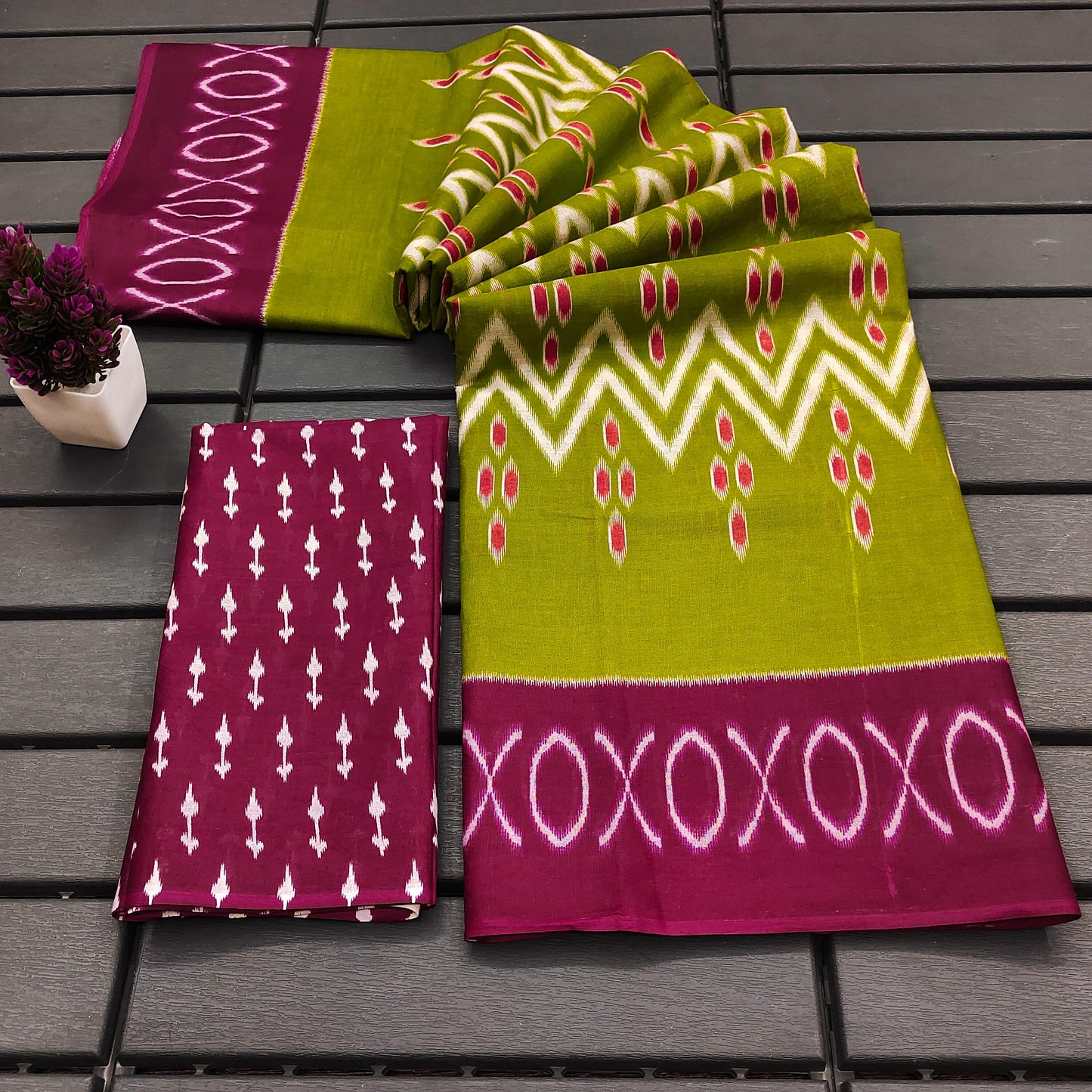 Kayatri New Everyday Wear Mulmul Cotton Saree with Ikat Craft