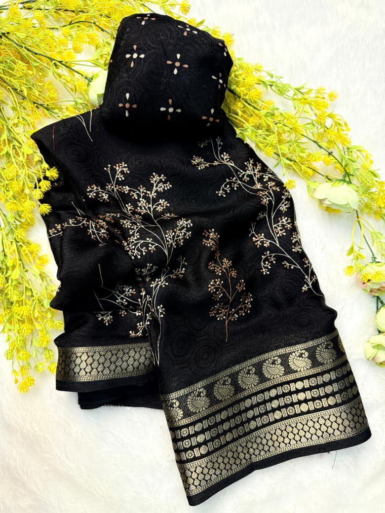 Kayatri New Festive Wear Marsh Melon Saree with Self Jacquard Design