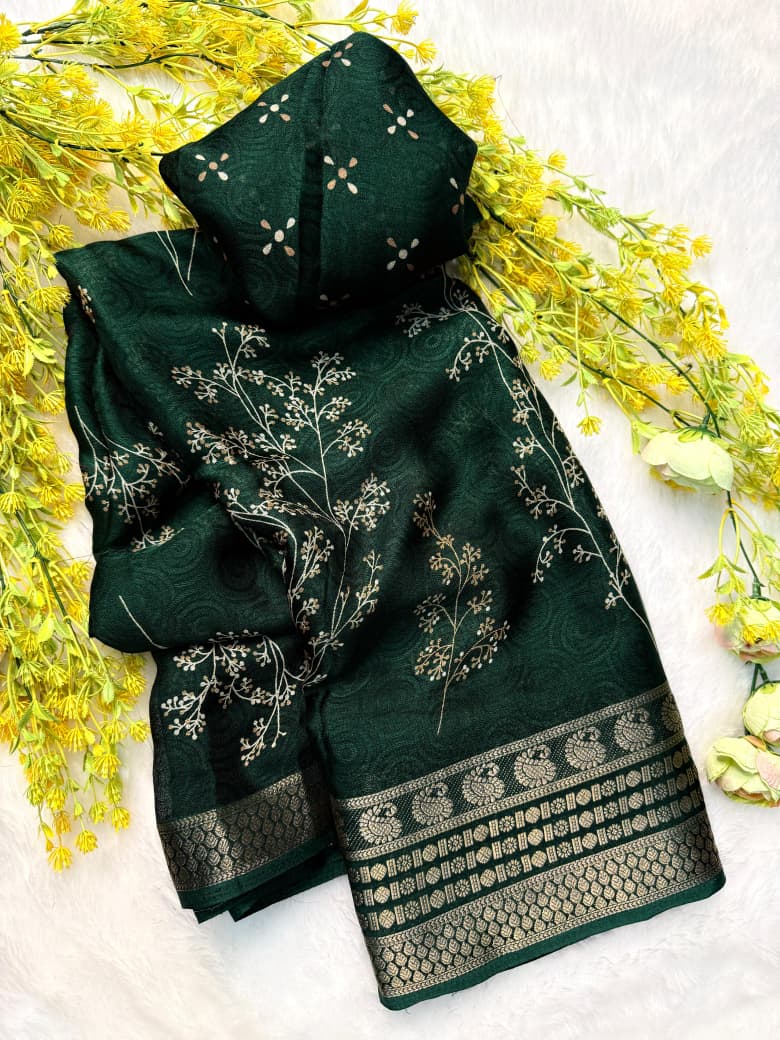 Kayatri New Festive Wear Marsh Melon Saree with Self Jacquard Design