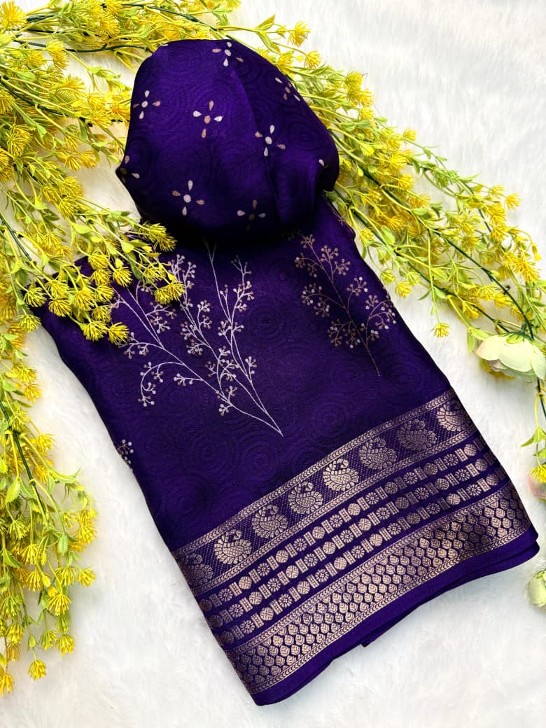 Kayatri New Festive Wear Marsh Melon Saree with Self Jacquard Design