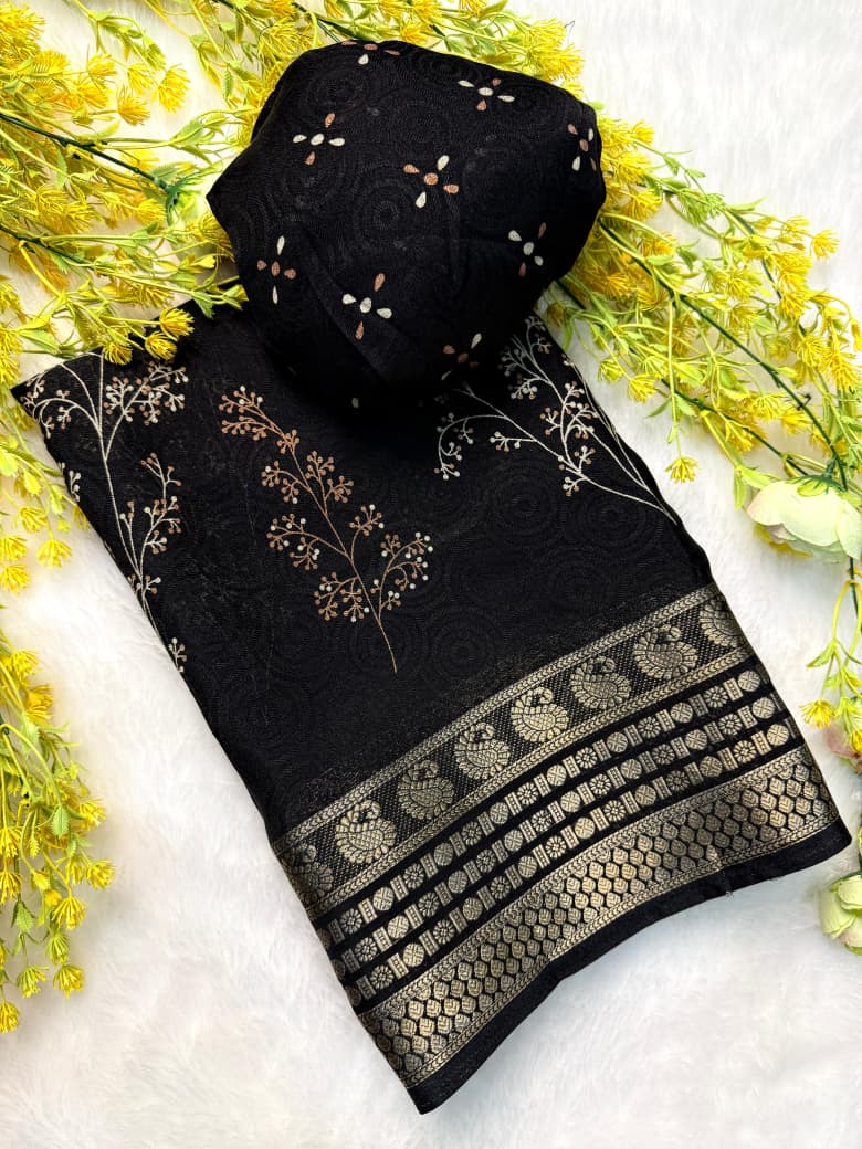 Kayatri New Festive Wear Marsh Melon Saree with Self Jacquard Design