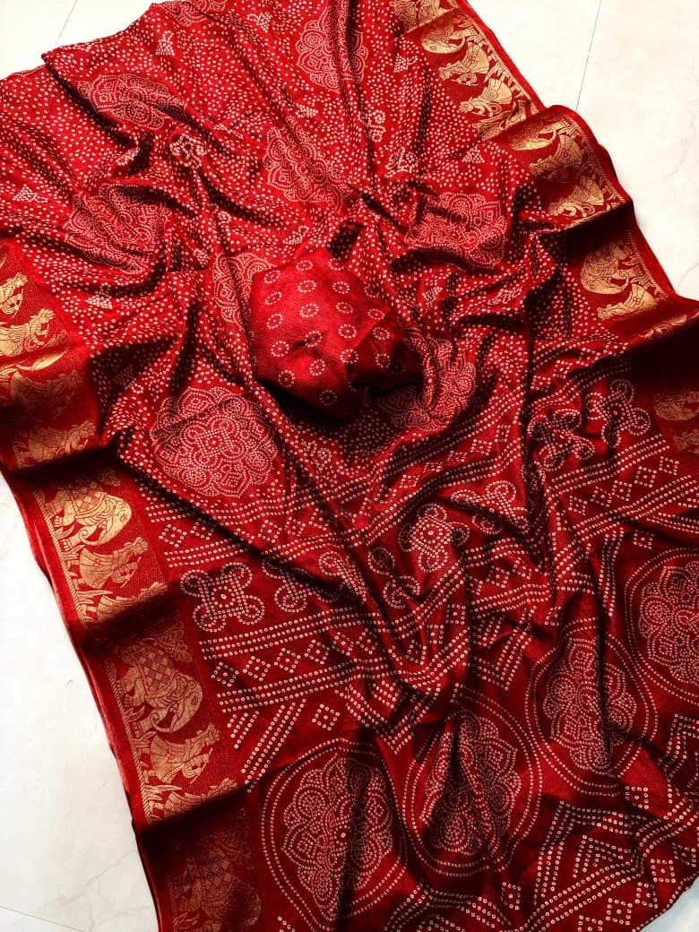 Kayatri New Classic Dola Silk Crepe Crush Saree with Floral Touch