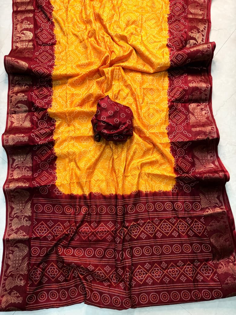 Kayatri New Classic Dola Silk Crepe Crush Saree with Floral Touch