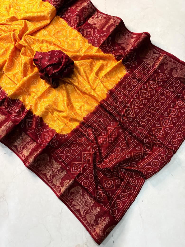 Kayatri New Classic Dola Silk Crepe Crush Saree with Floral Touch