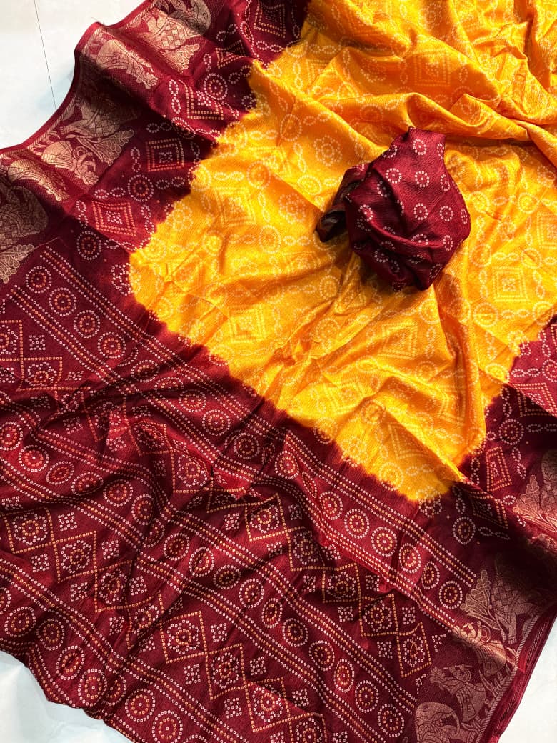 Kayatri New Classic Dola Silk Crepe Crush Saree with Floral Touch