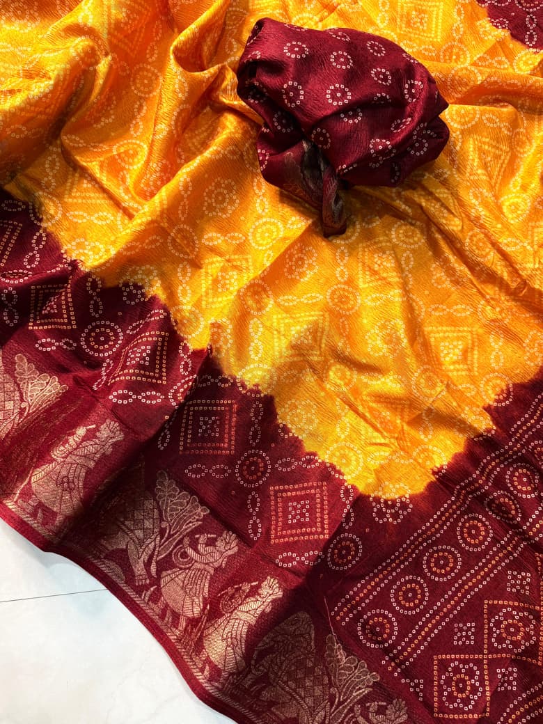 Kayatri New Classic Dola Silk Crepe Crush Saree with Floral Touch
